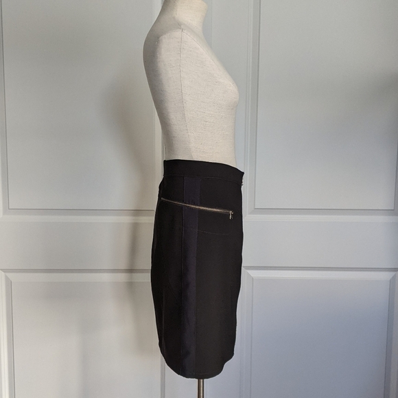 Marc By Marc Jacobs Skirt Mini Exposed Zipper Front Stripe Seams Black 10 EUC - Picture 5 of 15